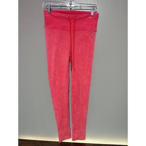 Free People Movement Red Acid Wash Leggings | Drawstring Waist | Size M/L